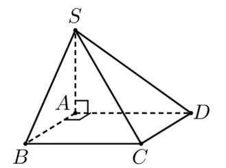 Cho khối chóp S.ABCD còn đáy là hình vuông cạnh 2a cạnh bên SA vuông góc với mặt phẳng đáy, (ảnh 1)