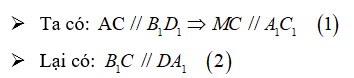 Cho hình hộp \ABCD.{A_1}{B_1}{C_1}{D_1} có điểm M (ảnh 1)