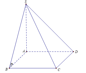 Cho hình chóp \[S.\,ABCD\] có đáy là hình vuông cạnh \(2a\), cạnh bên \[SA\] vuông góc mặt đáy (ảnh 1)