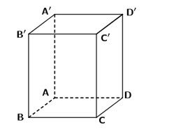 Cho hình hộp chữ nhật ABCD. A'B'C'D' có AB = a , AD = căn bậc hai 3a (ảnh 1)