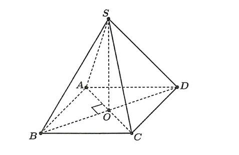 Cho hình chóp \(S.ABCD\), đáy là hình thoi tâm \(O\) và \(SA = SC,SB = SD\). Khi đó: (ảnh 1)