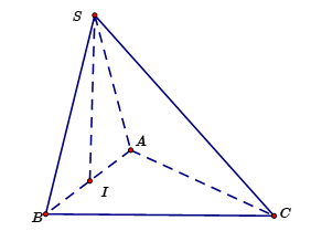 Cho hình chóp \(S.ABC\), đáy \(ABC\) là tam giác vuông cân tại \(A\),\(BC = a\), (ảnh 1)