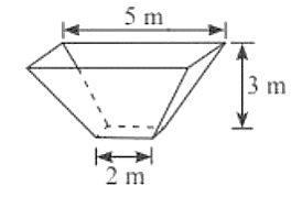 Tính thể tích của bồn chứa có dạng khối chóp cụt đều (tham khảo hình vẽ)? (ảnh 1)