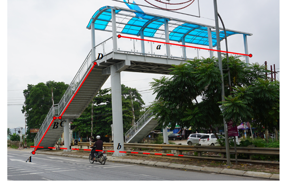 Một cây cầu vượt đường sắt dành cho người đi bộ (như trong hình dưới đây). Mặt cầu, phần (ảnh 1)