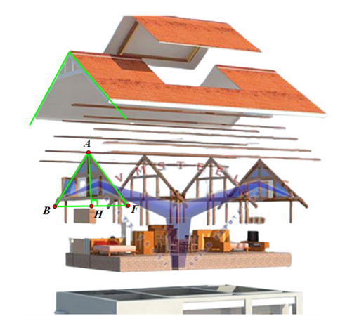Một kỹ sư Strong thiếp lập một hệ tọa độ \[Oxyz\] để theo dõi vị trí lắp đặt của 2 mái nhà đã được gắn (ảnh 2)