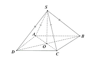 Cho hình chóp \(S.ABCD\) có đáy \(ABCD\) là hình vuông tâm \(O\). Biết \(SA = SC\) và \(SB = SD\),  (ảnh 1)