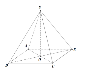 Cho hình chóp\(S.ABCD\)đều. Gọi là\(O\) giao điểm của\(AC\) và \(BD\). Các mệnh đề sau đúng hay sai? (ảnh 1)
