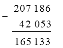 Đặt tính rồi tính: 207 186 – 42 053 (ảnh 1)