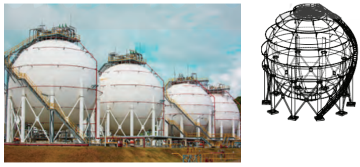 Người ta muốn thiết kế một bồn chứa khí hóa lỏng hình cầu bằng phần mềm 3D (hình vẽ minh họa).  (ảnh 1)