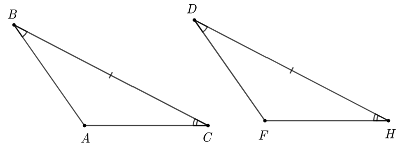 Hai tam giác trên bằng nhau theo trường hợp (ảnh 1)