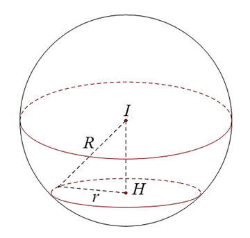 Biết rằng mặt cầu (S) có bán kính bằng 2 căn bậc hai 2 và cắt mặt phẳng (Oxz) theo một đường tròn có bán kính bằng 2. Tìm tọa độ của điểm I (ảnh 1)