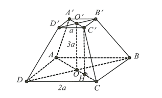 Cho hình chóp cụt tứ giác đều có cạnh đáy nhỏ là \(a\), cạnh đáy lớn là \(2a\) và chiều cao là \(3a\). Tính độ dài cạnh bên. (ảnh 1)