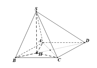 Cho hình chóp \(S.ABCD\) có đáy \[ABCD\] là hình thoi cạnh \(a\) và có \(SA = SB = SC = a\). Góc (ảnh 1)
