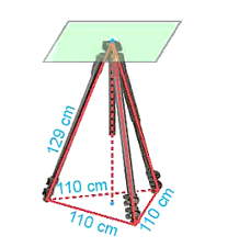 Giá đỡ ba chân của một máy quay phim ở hình vẽ bên dưới đang được mở sao cho ba gốc chân (ảnh 1)