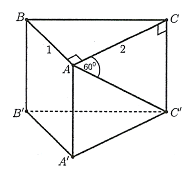 Cho h&igrave;nh lăng trụ đứng ABC . A'B'C' c&oacute; đ&aacute;y l&agrave; tam gi&aacute;c vu&ocirc;ng tại A (ảnh 1)