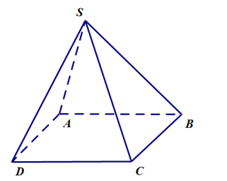 Cho hình chóp \(S.ABCD\) có tất cả các cạnh bằng nhau (hình vẽ minh hoạ). Góc giữa hai đường thẳng \[SA\] và \[CD\] bằng (ảnh 1)