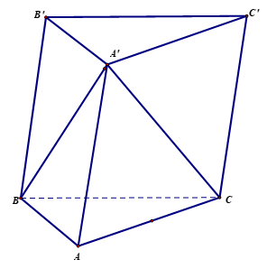 Cho hình lăng trụ \(ABC.A'B'C'\) có đáy \(ABC\) là tam giác đều cạnh \(a\) (ảnh 1)
