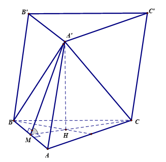 Cho hình lăng trụ \(ABC.A'B'C'\) có đáy \(ABC\) là tam giác đều cạnh \(a\) (ảnh 2)