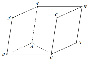 Cho hình hộp \(ABCD.A'B'C'D'\) (minh họa như hình bên). Phát biểu nào sau đây là sai? (ảnh 1)