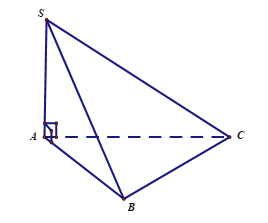 Cho hình chóp \(S.ABC\) có đáy \(ABC\) là tam giác đều cạnh \(a\), cạnh bên \(SA\) vuông góc với đáy. (tham khảo hình vẽ dưới) (ảnh 1)
