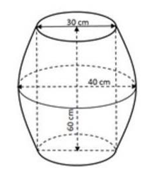 Một thùng đựng Bia hơi (có dạng như hình vẽ) có đường kính đáy là 30cm (ảnh 1)