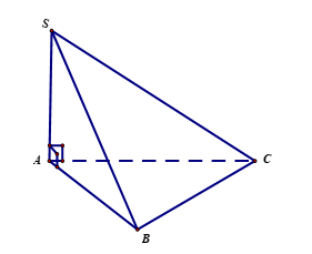 Cho hình chóp \(S.ABC\) có đáy \(ABC\) là tam giác đều cạnh \(a\), cạnh bên \(SA\) vuông góc với đáy. (tham khảo hình vẽ dưới) (ảnh 1)
