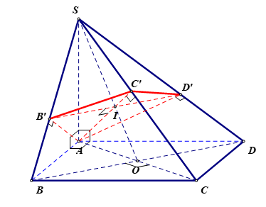 Cho hình chóp \(S.ABCD\) có đáy \(ABCD\) là hình vuông cạnh \(a,\) cạnh bên \(SA\) vuông góc với đáy (ảnh 1)