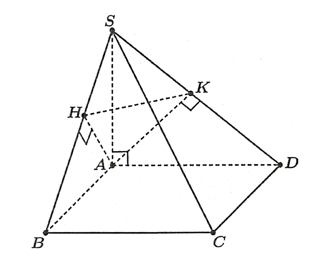 Cho hình chóp \(S.ABCD\) có đáy là hình chữ nhật và \(SA\) vuông góc với mặt phẳng đáy. (ảnh 1)