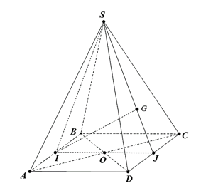 Cho hình chóp đều \[S.ABCD.\] Gọi \[I\] là trung điểm của \[AB,\,G\] là trọng tâm của tam giác \[SCD\]. (ảnh 1)