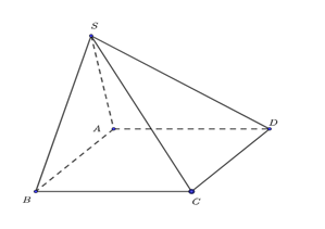 Cho hình chóp \(S.ABCD\) có đáy là hình thoi \(ABCD\) cạnh \(a\). Cho biết                                      (ảnh 1)