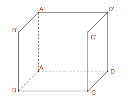 Cho hình hộp chữ nhật \(ABCD.A'B'C'D'\) có \(AB = 1,BC = 2;AA' = 3\) (tham khảo hình vẽ). (ảnh 1)