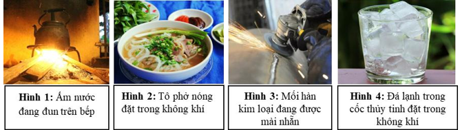 Nội năng của vật trong hình nào sau đây đang giảm? (ảnh 1)