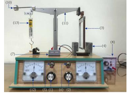 Trong giờ thực h&agrave;nh, học sinh tiến h&agrave;nh đo độ lớn cảm ứng từ B bằng phương ph&aacute;p c&acirc;n d&ograve;ng điện. (ảnh 1)