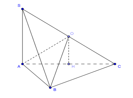 Cho hình chóp \(S.ABC\) có SA vuông góc (ABC)  và AB vuông góc BC. Gọi \(O\) là tâm đường tròn (ảnh 1)