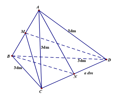 Một m&ocirc; h&igrave;nh tứ diện ABCD l&agrave;m bằng khung nh&ocirc;m c&oacute; hai mặt (ảnh 1)