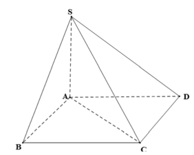 Cho hình chóp S.ABCD có đáy ABCD là hình vuông, (ảnh 1)