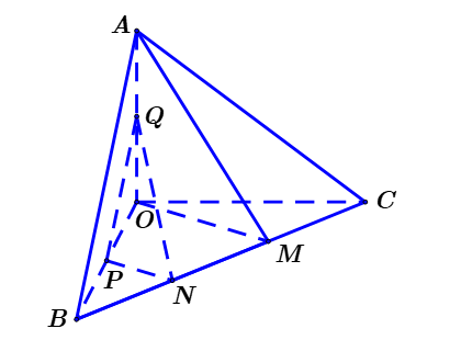 Cho hình chóp \(OABC\) có \(OA,\;OB,\;OC\) đôi một vuông góc và \(OA = OB = OC = a\). Gọi \(M\) là điểm (ảnh 1)
