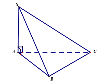Cho hình chóp \(S.ABC\) có đáy \(ABC\) là tam giác đều cạnh \(a\), cạnh bên \(SA\) vuông (ảnh 1)