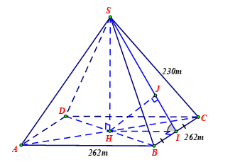 Kim tự tháp Kheops ở Ai Cập có dạng là hình chóp tứ giác đều có cạnh đáy dài 262 mét (ảnh 2)