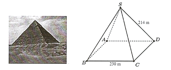 Kim tự tháp Kheops - Ai Cập có dạng hình chóp đều, đáy là hình vuông, mỗi cạnh bên của kim (ảnh 1)