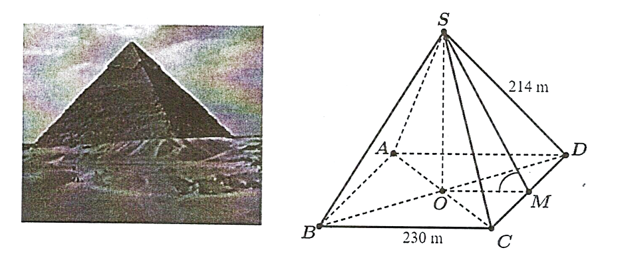 Kim tự tháp Kheops - Ai Cập có dạng hình chóp đều, đáy là hình vuông, mỗi cạnh bên của kim (ảnh 2)