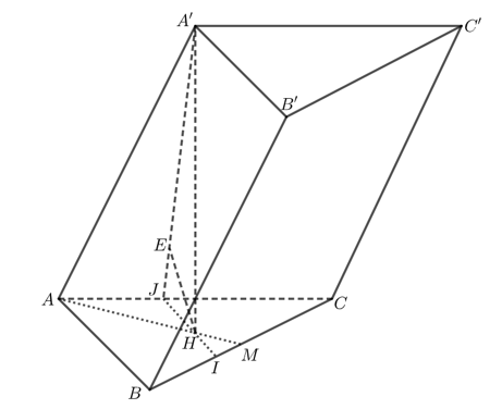&nbsp; Cho h&igrave;nh lăng trụ ABC.A'B'C' c&oacute; tam gi&aacute;c ABC vu&ocirc;ng c&acirc;n tại A (ảnh 1)