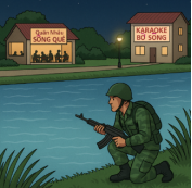 Biết rằng mục tiêu tấn công cách chiến sĩ 1 km theo đường chim bay; hỏi chiến sĩ phải bơi bao nhiêu mét để đến được mục tiêu nhanh nhất? (ảnh 1)