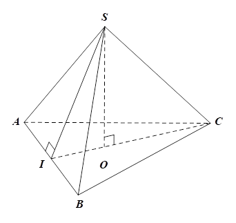 2. Cho hình chóp tam giác đều S.ABC, có cạnh đáy AB = 5cm và độ dài trung đoạn SI = 6cm (hình vẽ bên). Tính diện tích xung quanh và diện tích toàn phần của hình chóp S.ABC. (ảnh 3)