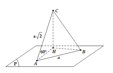 Cho tam giác \[ABC\] vuông tại \[A\]. Cạnh \[AB = a\] nằm trong mặt phẳng (ảnh 1)