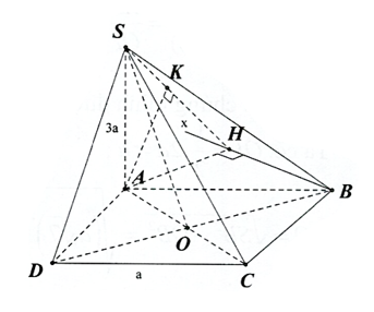 Cho hình chóp \(S.ABCD\) có \(SA \bot (ABCD),SA = 3a,ABCD\) là hình vuông cạnh bằng a (ảnh 1)