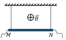 Một đoạn dây dẫn MN , chiều dài l = 20cm, ,lượng m = 10 g , (ảnh 1)