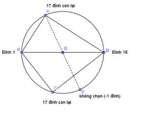 Cho đa giác đều 36 cạnh. Chọn ngẫu nhiên 4 đỉnh trong các đỉnh của đa giác đã cho (ảnh 1)
