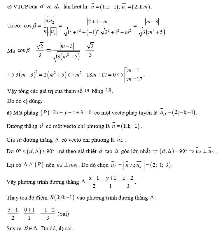 Trong không gian với hệ tọa độ , cho đường thẳng (ảnh 3)
