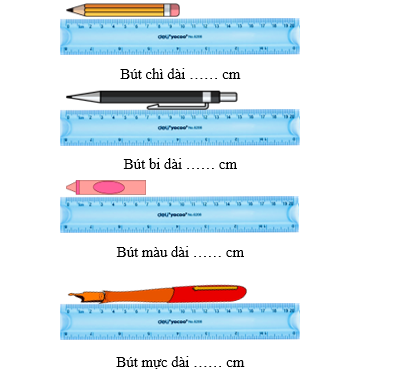 Điền số thích hợp vào chỗ chấm Bút chì dài …… cm (ảnh 1)